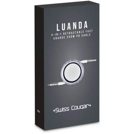 Swiss Cougar Luanda 4-in-1 Retractable Fast Charge 240W PD Cable Gift Box